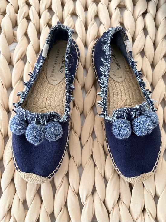 Soludos Shoes - Soludos Navy Pom-Pom Espadrilles for Women